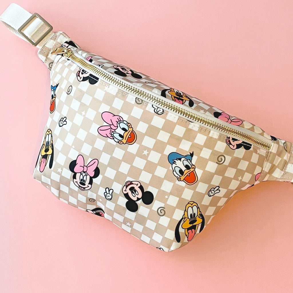 Beige Check Mouse and Friends Bumbag