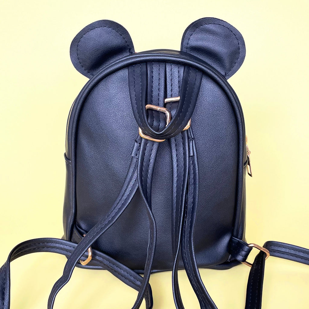 Black Small Kids Glittery Mouse Backpack