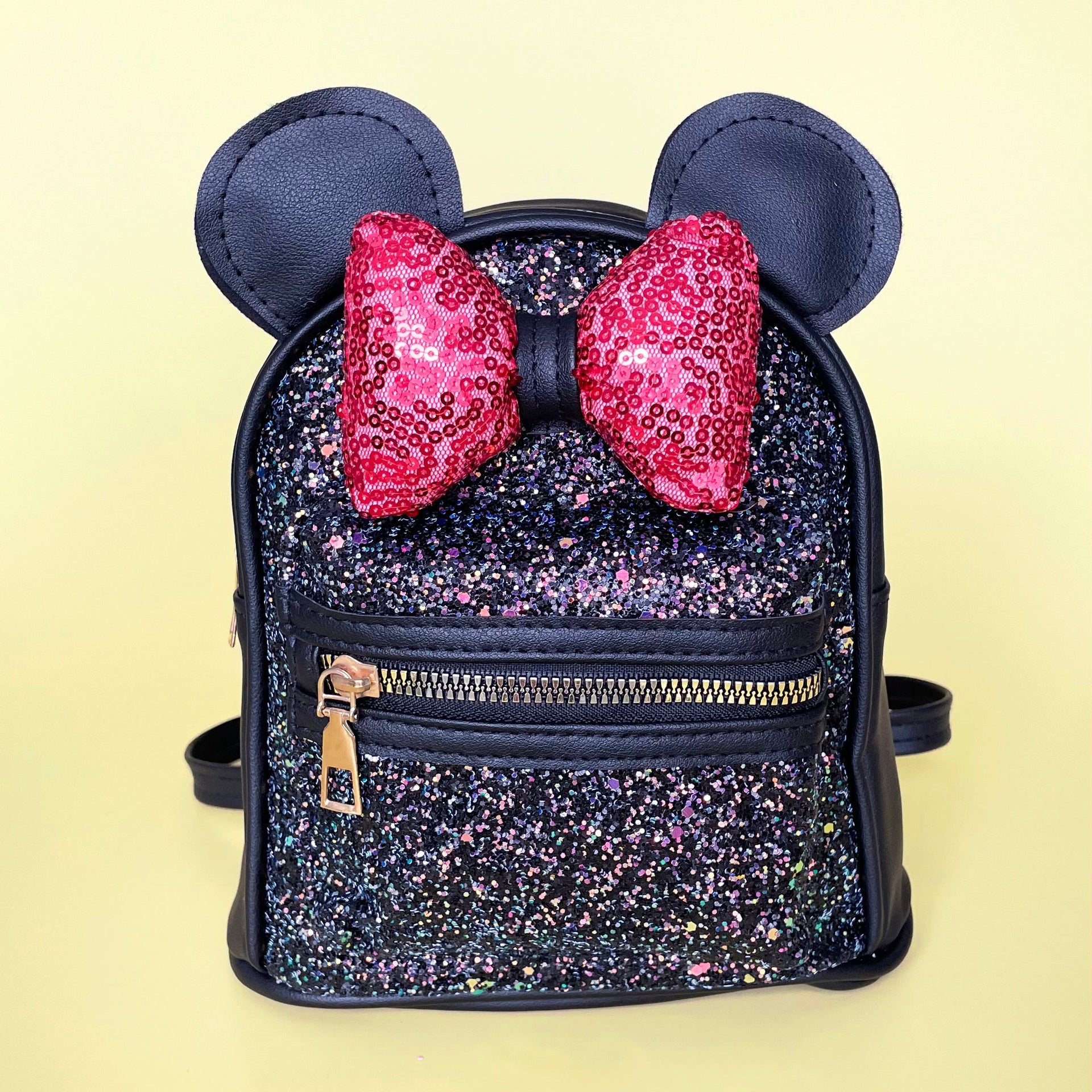 Black Small Kids Glittery Mouse Backpack