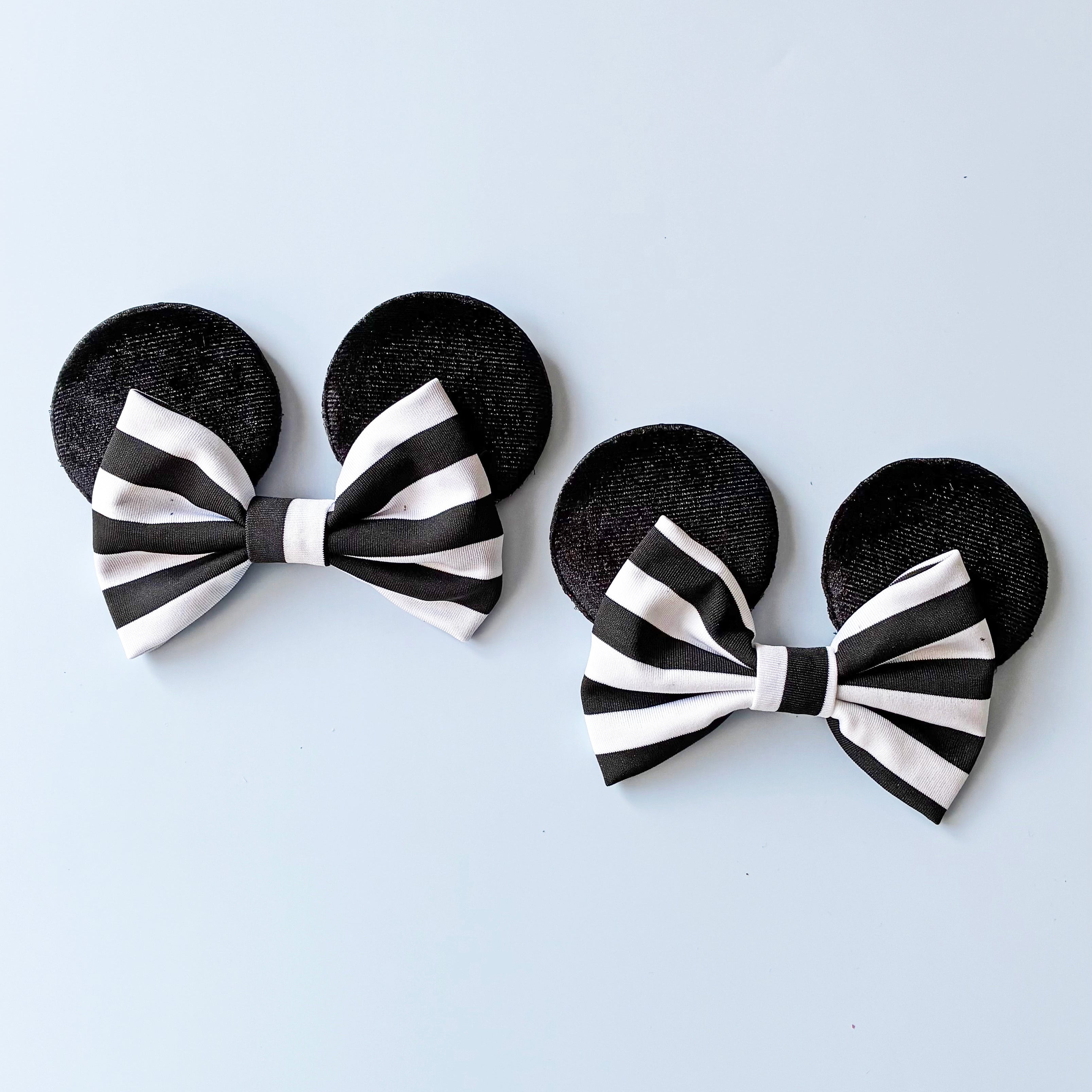 Black and White Stripe Shoe Ears
