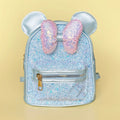 Pale Blue Small Kids Glittery Mouse Backpack