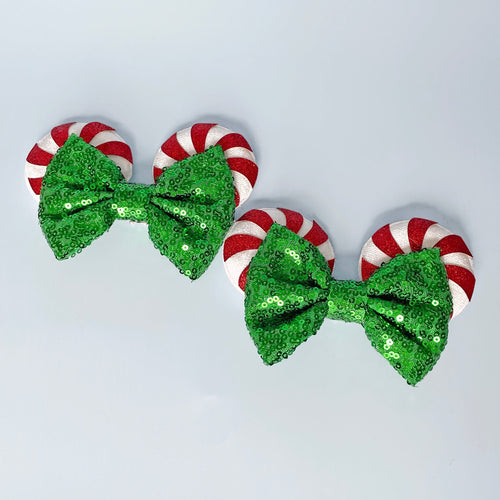 Candy Cane Christmas Shoe Ears