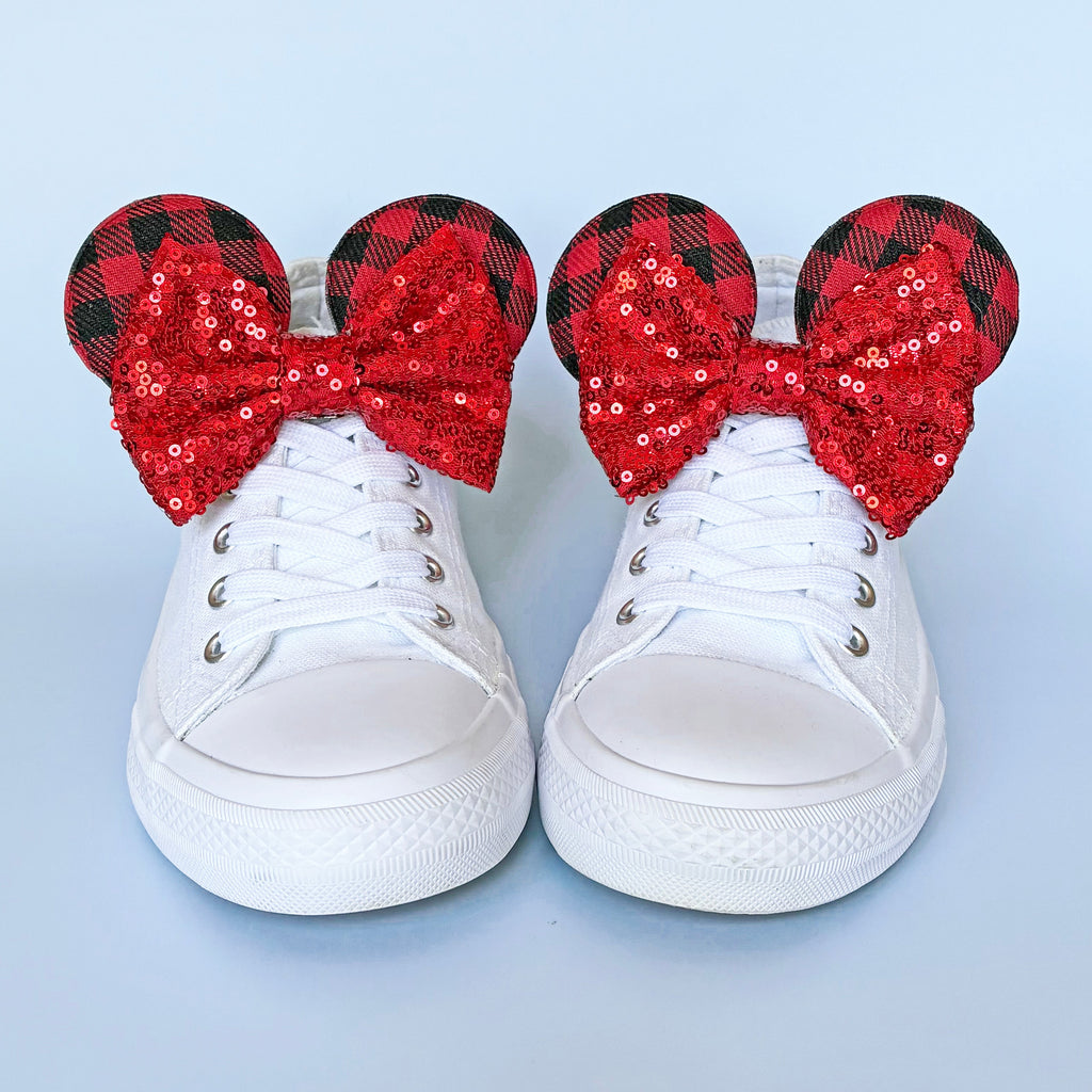 Red Christmas Check Shoe Ears