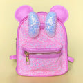 Hot Pink Small Kids Glittery Mouse Backpack
