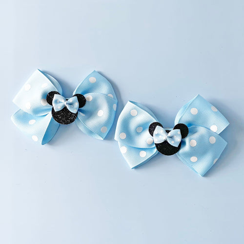 Baby Blue Polka Dot Bows