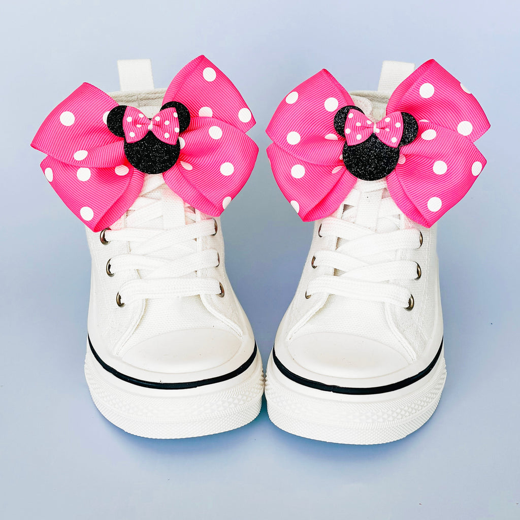 Hot Pink Polka Dot Shoe Bows