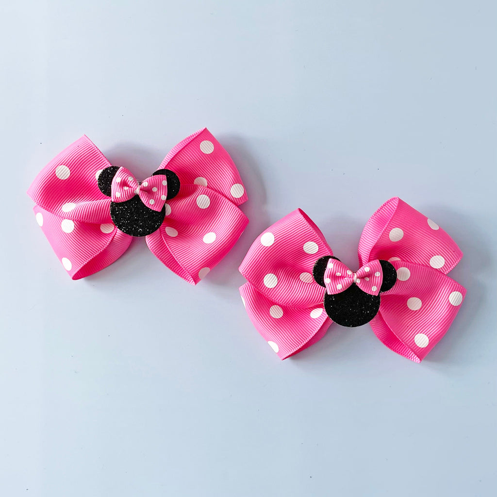 Hot Pink Polka Dot Shoe Bows