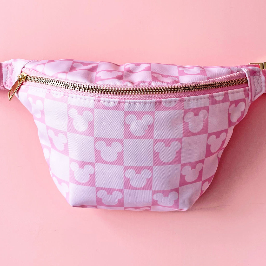 Small Pink Check Mouse Bumbag