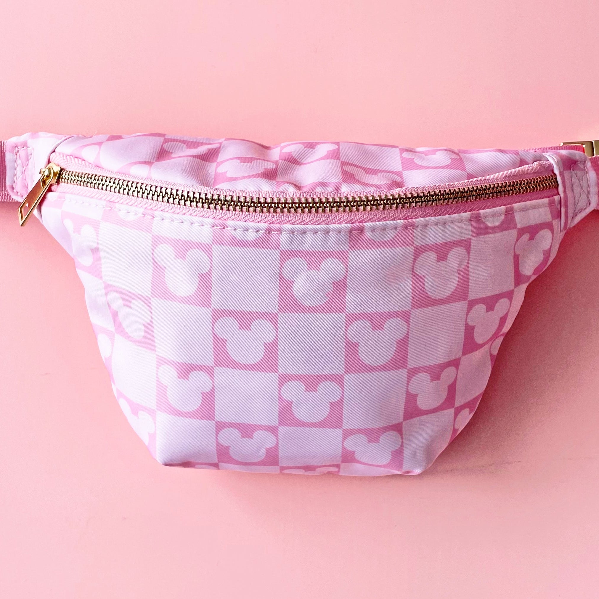 Small Pink Check Mouse Bumbag