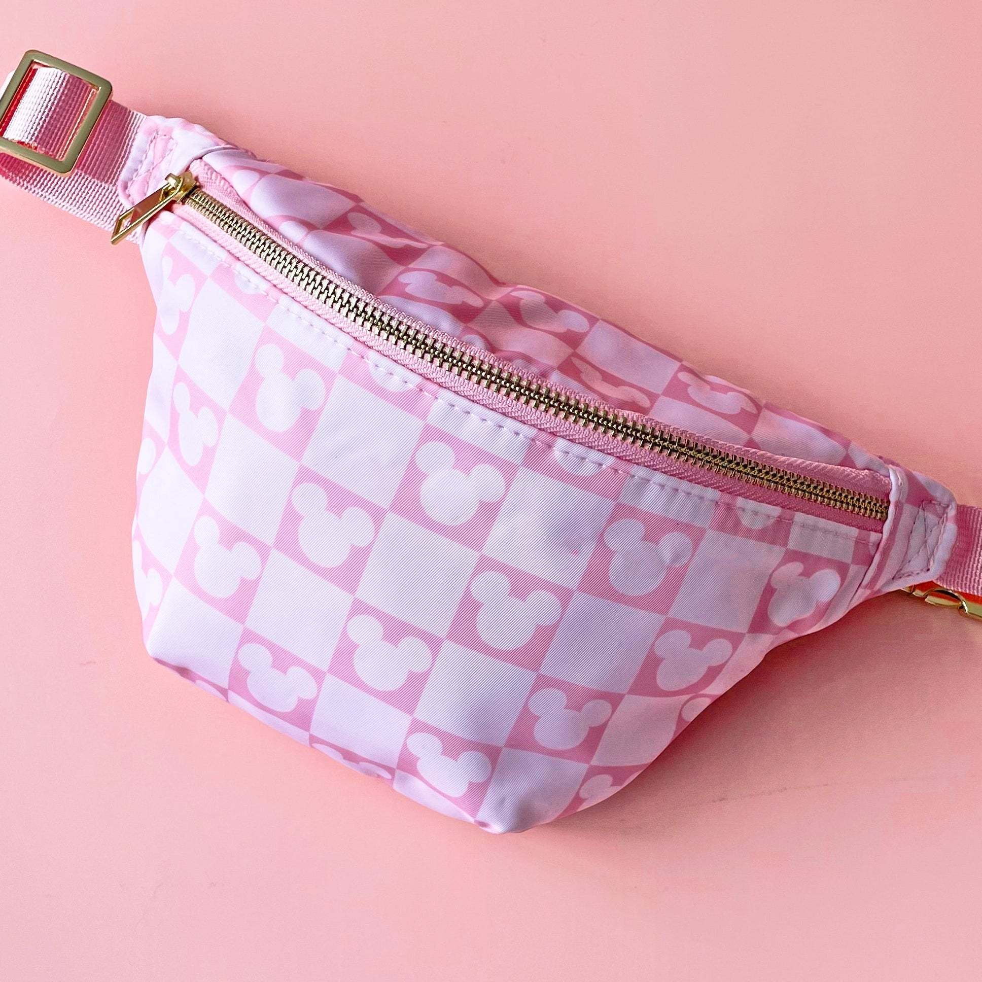 Small Pink Check Mouse Bumbag