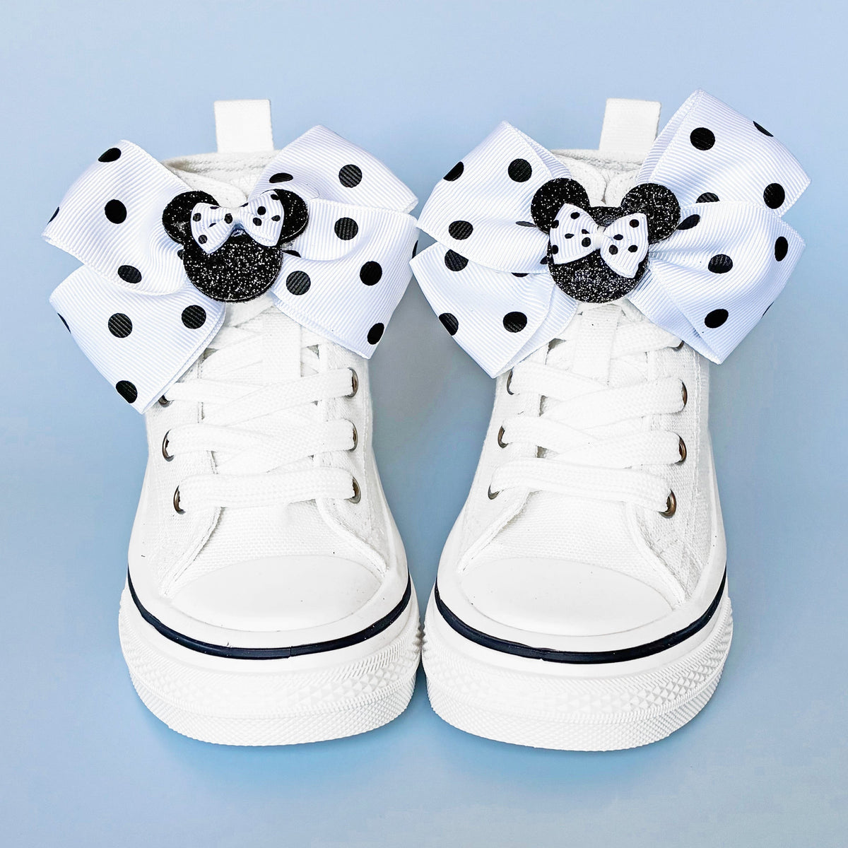 White Polka Dot Shoe Bows