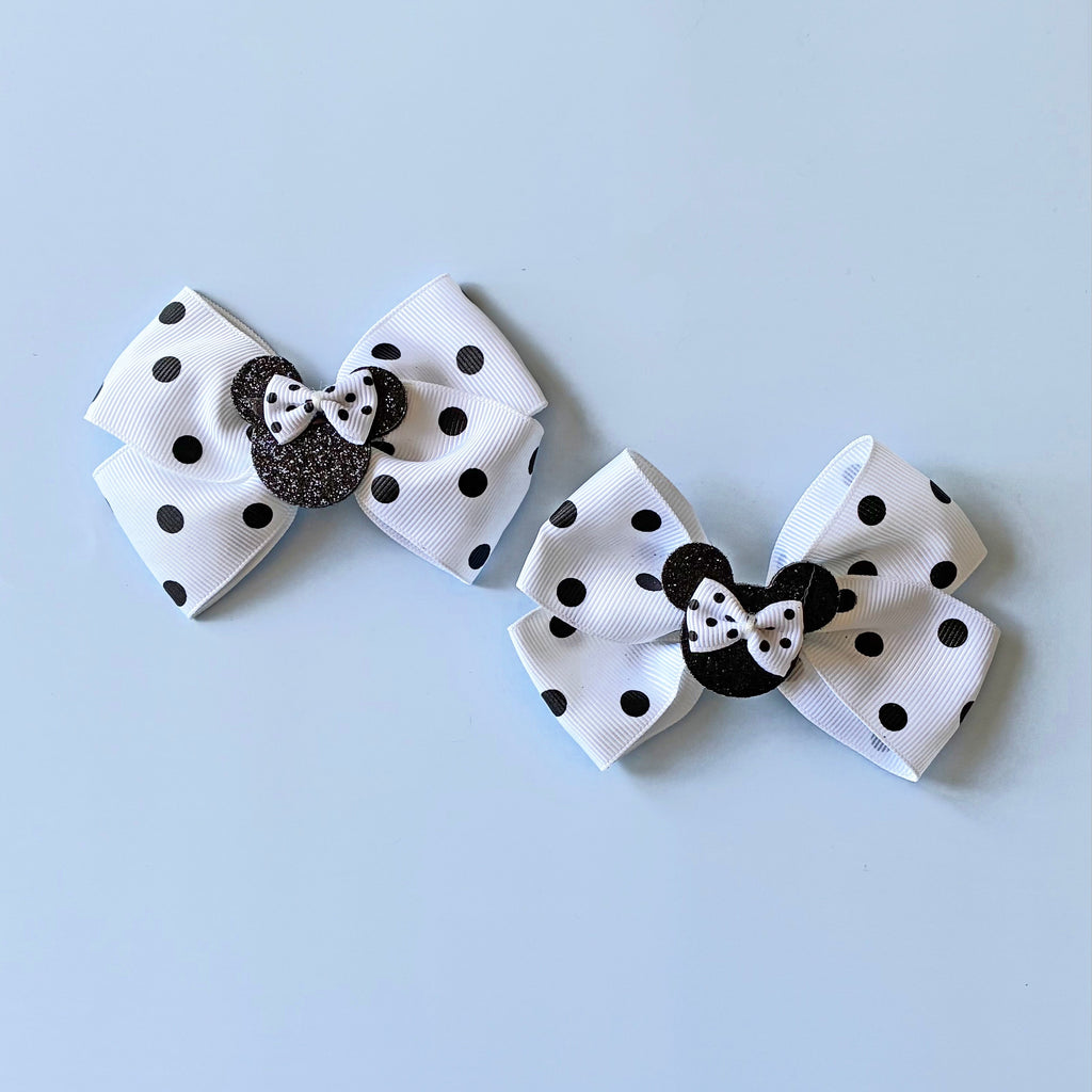 White Polka Dot Shoe Bows